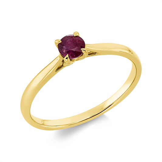 Ring 18 kt GG, 1 Rubin 0,36 ct rot