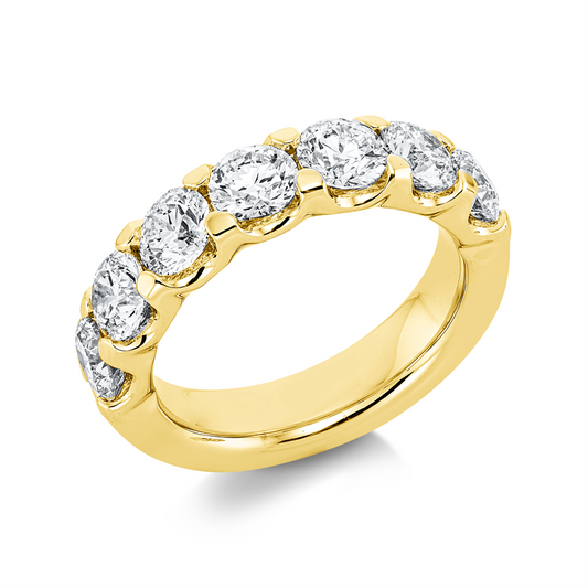 Ring 18 kt GG, 7 GIA's, 1 Brill. 0,40 ct, F-vsi, 6 Brill. 2,40 ct, TW-vsi