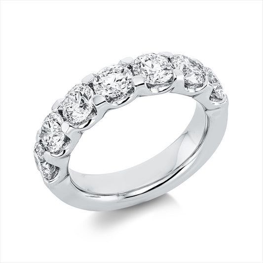 Ring 18 kt WG, 7 GIA's, 1 Brill. 0,40 ct, F-vsi, 6 Brill. 2,40 ct, TW-vsi
