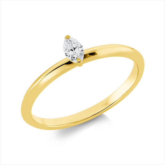 Ring 18 kt GG, 1 Nav. 0,14 ct, TW-si