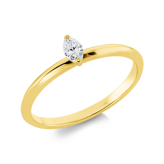 Ring 18 kt GG, 1 Nav. 0,14 ct, TW-si