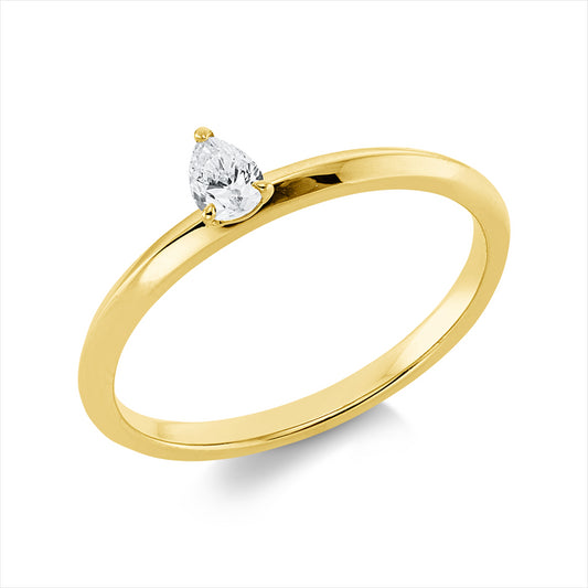 Ring 18 kt GG, 1 Tropfen 0,16 ct, TW-si