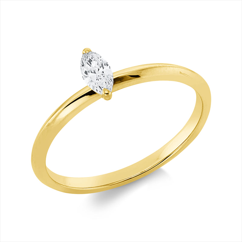 Ring 18 kt GG, 1 Nav. 0,19 ct, TW-si