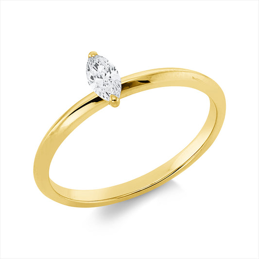 Ring 18 kt GG, 1 Nav. 0,19 ct, TW-si