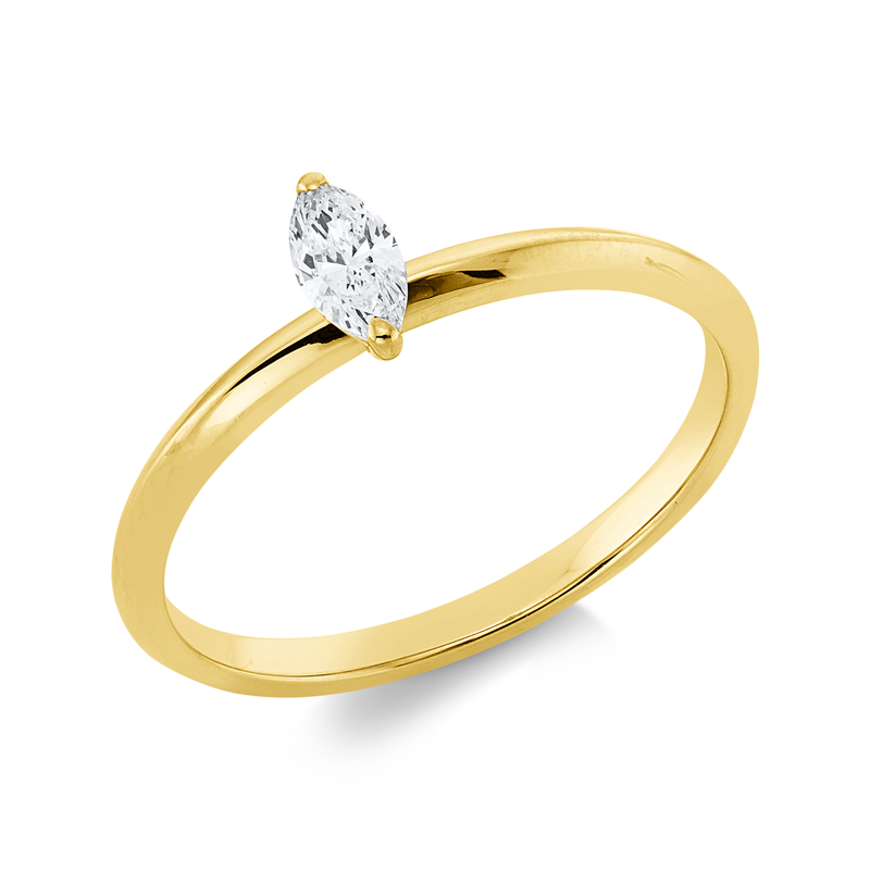 Ring 18 kt GG, 1 Nav. 0,20 ct, TW-si