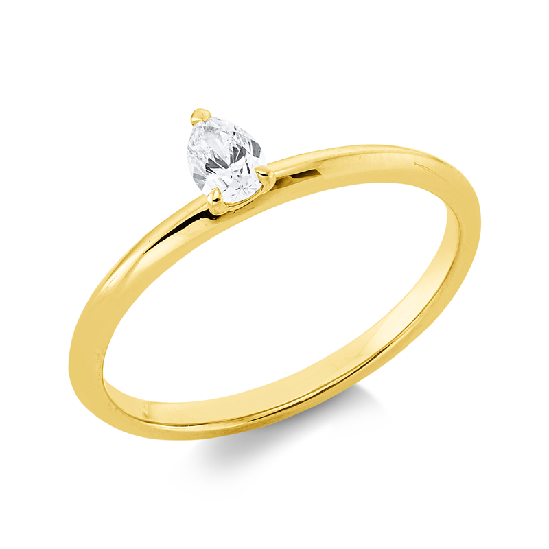Ring 18 kt GG, 1 Tropfen 0,19 ct, TW-si