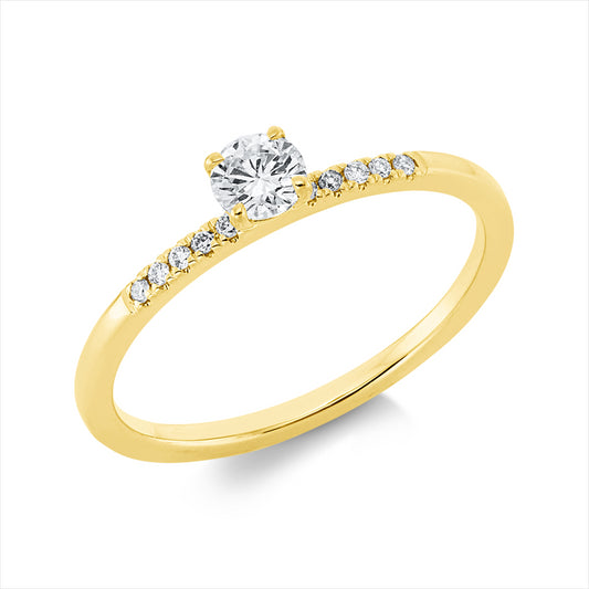 Ring 18 kt GG, 11 Brill. 0,27 ct, TW-si