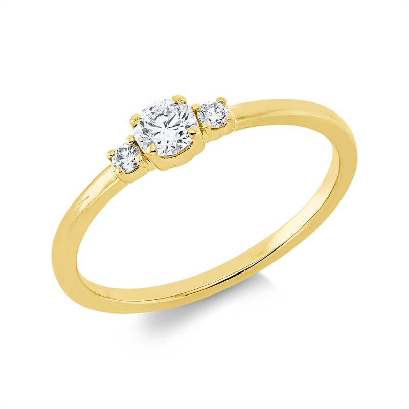 Ring 18 kt GG, 3 Brill. 0,24 ct, TW-si