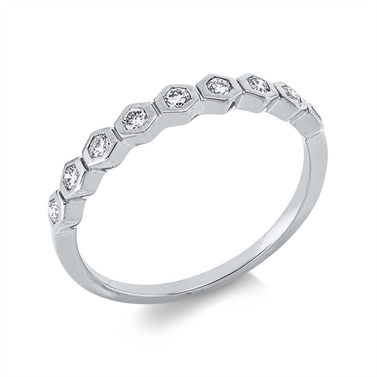 Ring 18 kt WG, 9 Brill. 0,20 ct, TW-si