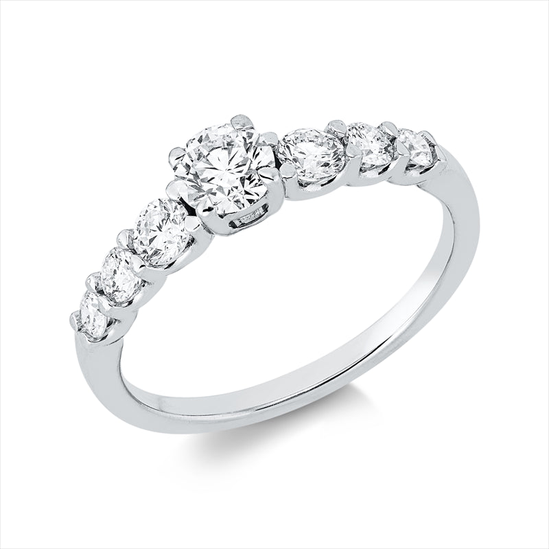 Ring 18 kt WG, 7 Brill. 0,89 ct, TW-si