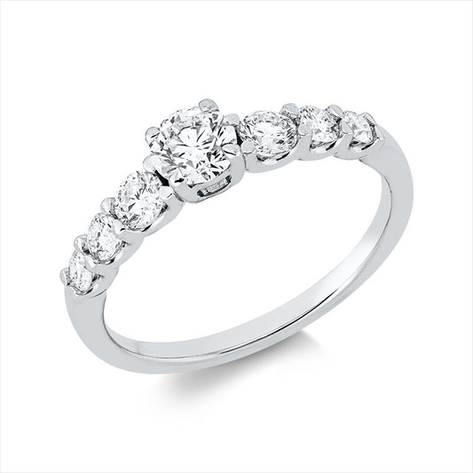 Ring 18 kt WG, 7 Brill. 0,89 ct, TW-si