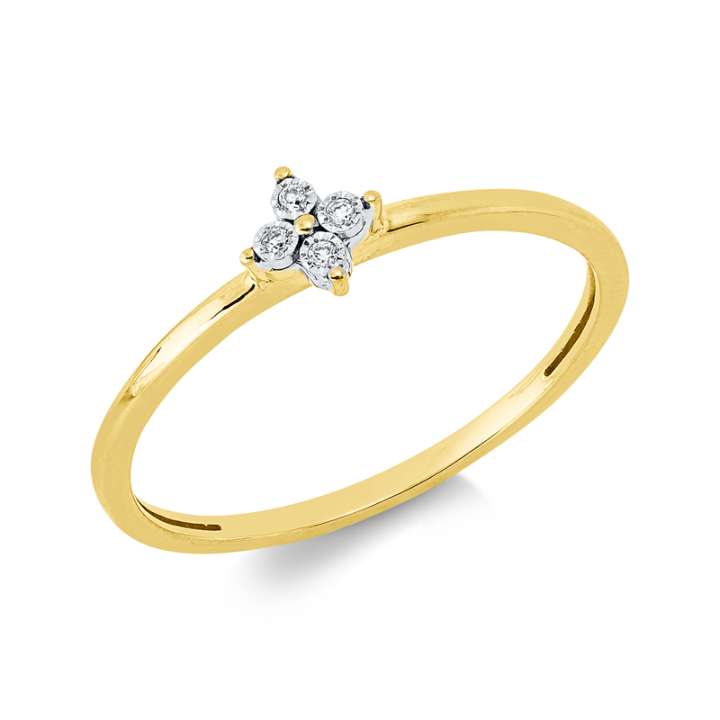 Ring 18 kt GG+WG, 4 Brill. 0,02 ct, TW-si