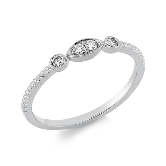 Ring 18 kt WG, 4 Brill. 0,09 ct, TW-si