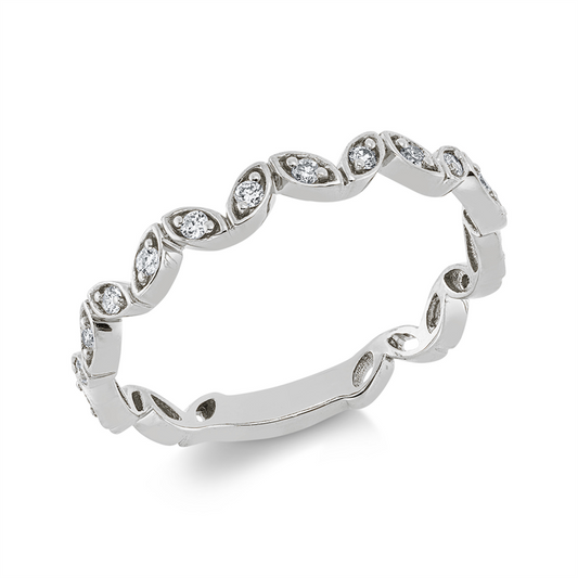 Ring 18 kt WG, 15 Brill. 0,12 ct, TW-si