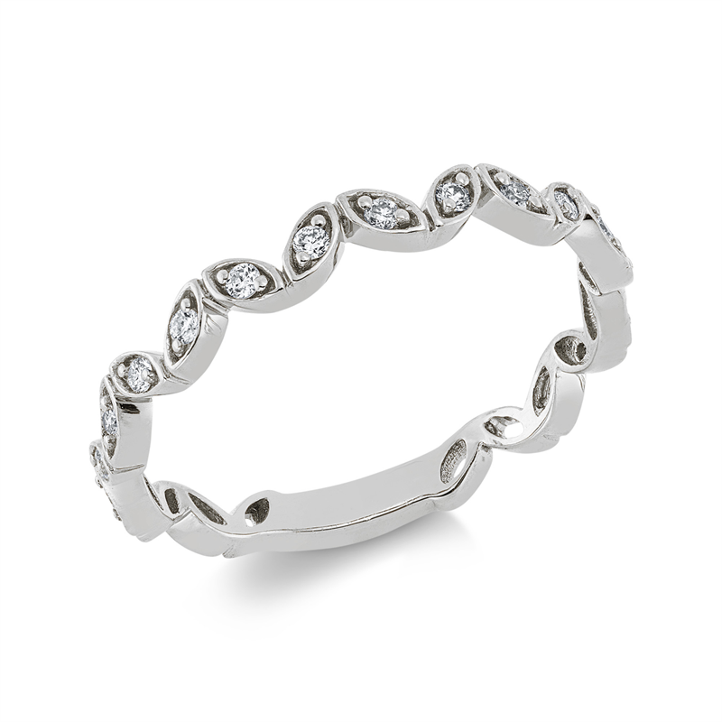Ring 18 kt WG, 15 Brill. 0,12 ct, TW-si