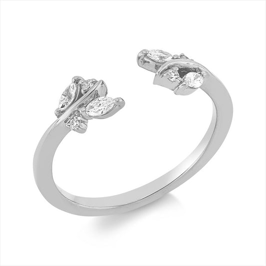 Ring 18 kt WG, 4 Nav. 0,13 ct, TW-si, 4 Brill. 0,03 ct, TW-si