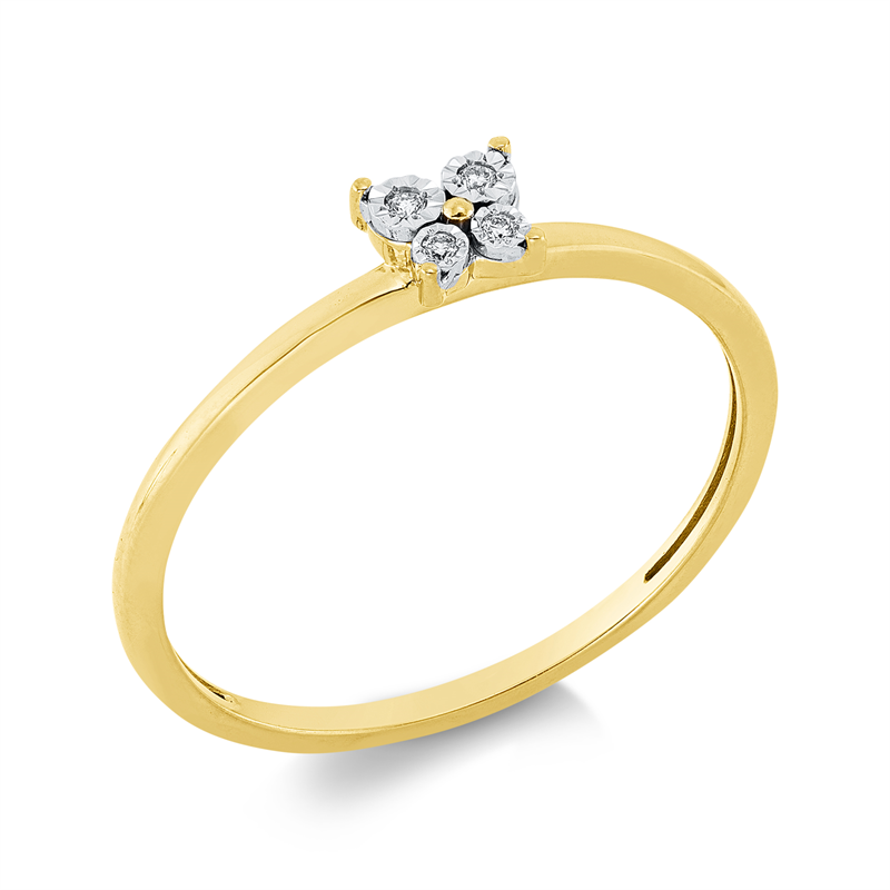 Ring 18 kt GG, 4 Brill. 0,02 ct, TW-si