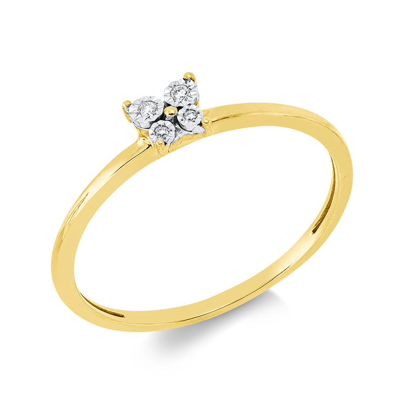Ring 18 kt GG+WG, 4 Brill. 0,02 ct, TW-si