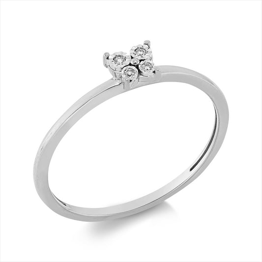 Ring 18 kt WG, 4 Brill. 0,02 ct, TW-si