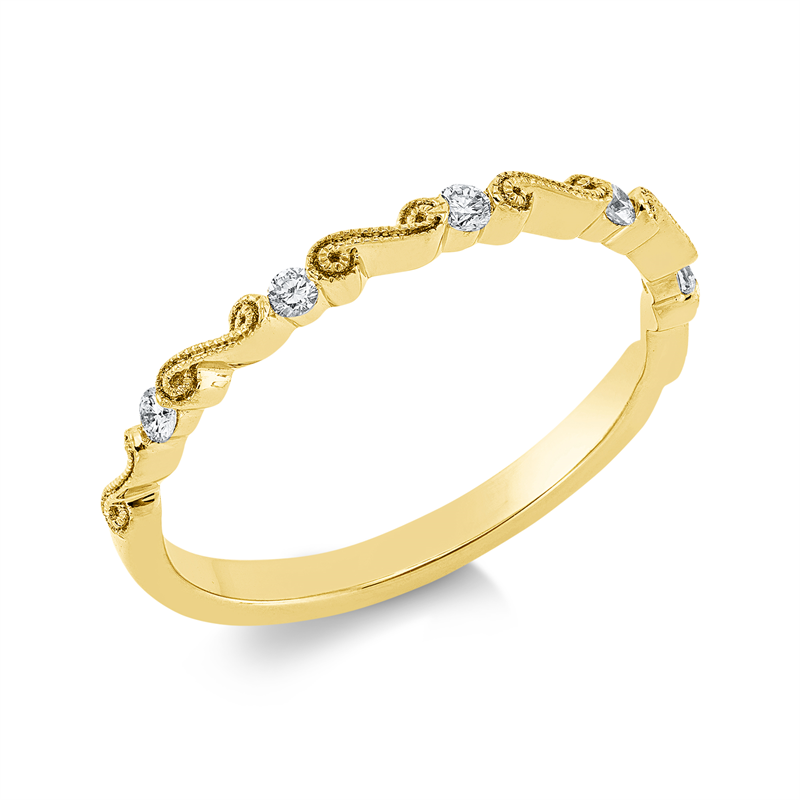 Ring 18 kt GG, 5 Brill. 0,10 ct, TW-si