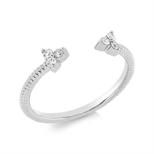 Ring 18 kt WG, 6 Brill. 0,10 ct, TW-si