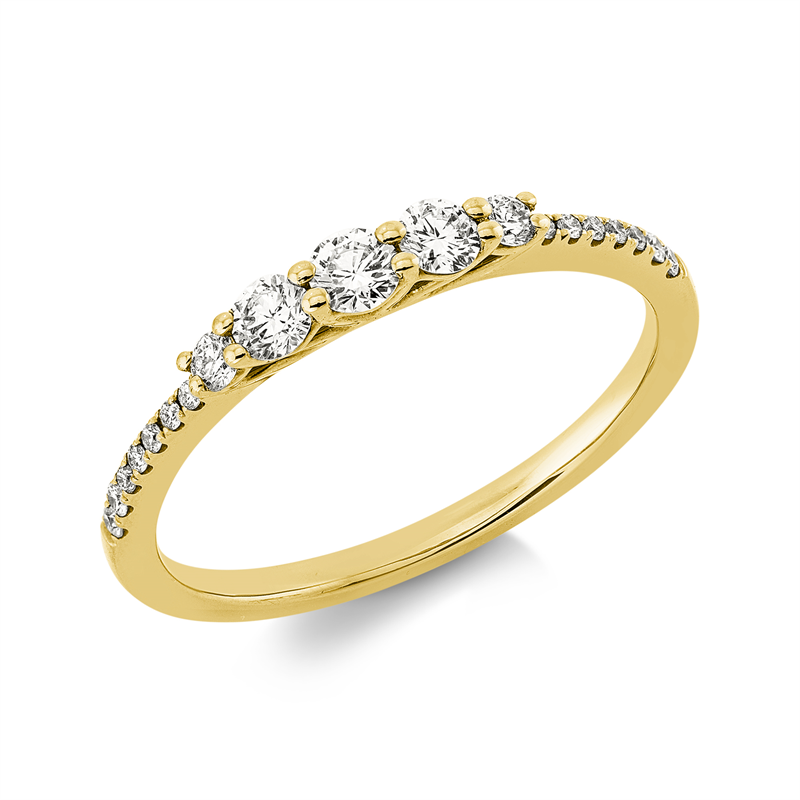 Ring 18 kt GG, 18 Brill. 0,24 ct, TW-si, 1 Brill. 0,08 ct, TW-si