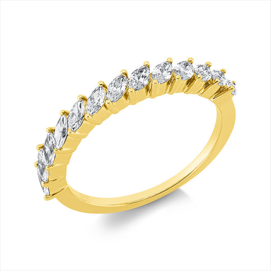 Ring 18 kt GG, 13 Nav. 0,67 ct, TW-si