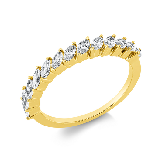 Ring 18 kt GG, 13 Nav. 0,67 ct, TW-si