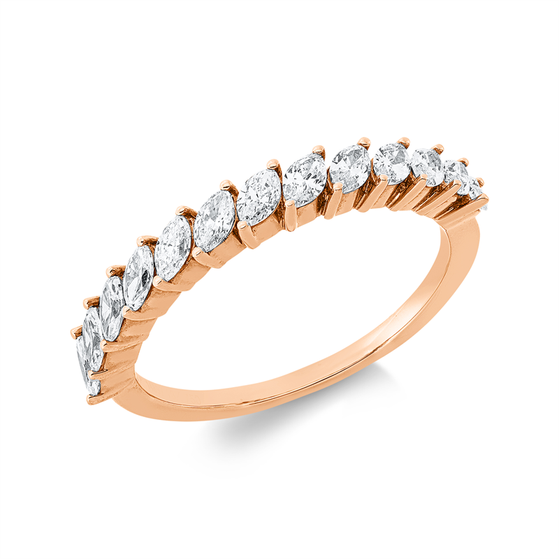 Ring 18 kt RG, 13 Nav. 0,70 ct, TW-si
