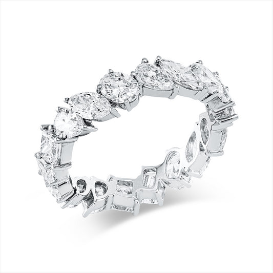Ring 18 kt WG, 18 Fant-Schl 3,75 ct, TW-si