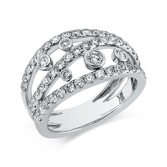 Ring 18 kt WG, 58 Brill. 1,18 ct, TW-vsi