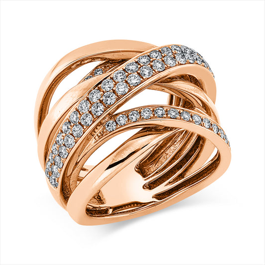 Ring 18 kt RG, 76 Brill. 1,13 ct, TW-vsi