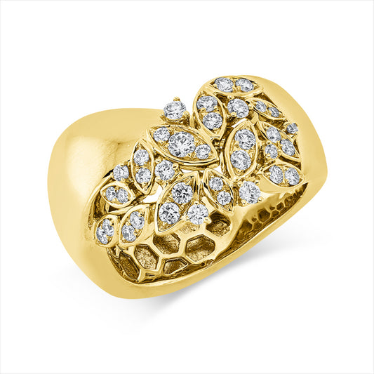 Ring 18 kt GG, 35 Brill. 0,56 ct, TW-vsi