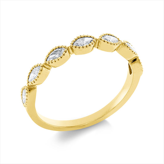 Ring 18 kt GG, 7 Nav. 0,41 ct, TW-vsi