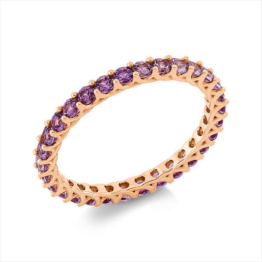 Ring 18 kt RG, 30 Saphire 1,20 ct pink