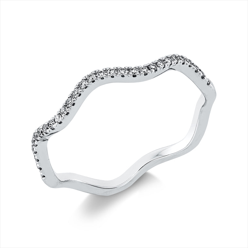 Ring 18 kt WG, 29 Brill. 0,10 ct, TW-si