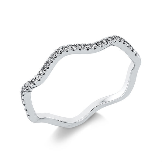Ring 18 kt WG, 29 Brill. 0,10 ct, TW-si
