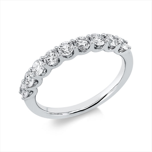 Ring 18 kt WG, 9 Brill. 0,80 ct, TW-si