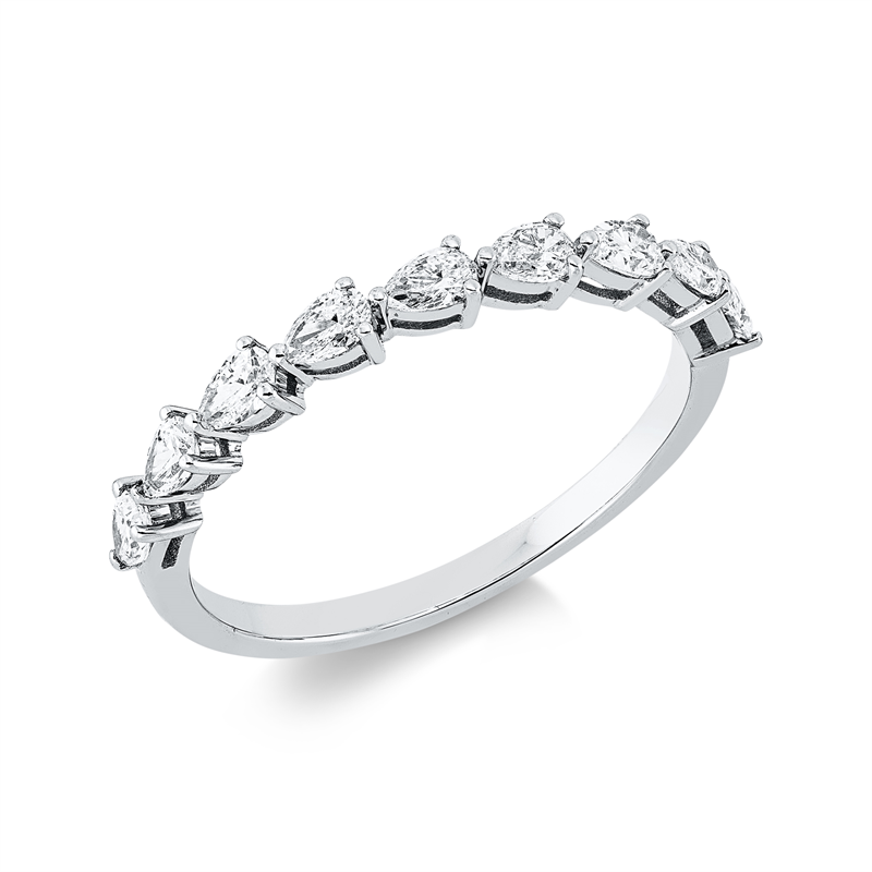Ring 18 kt WG, 9 Tropfen 0,56 ct, TW-si