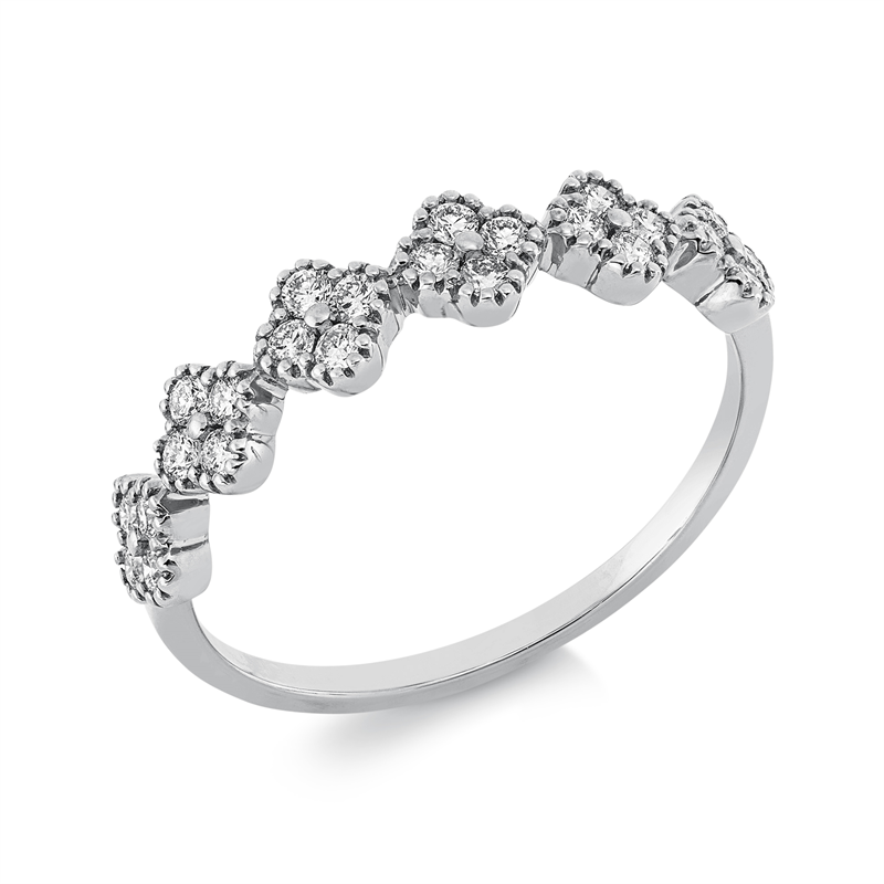 Ring 18 kt WG, 24 Brill. 0,28 ct, TW-si