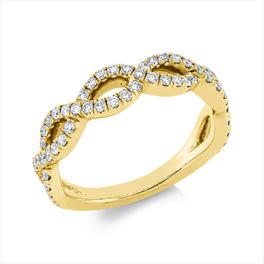 Ring 14 kt GG, 65 Brill. 0,52 ct, W-pi