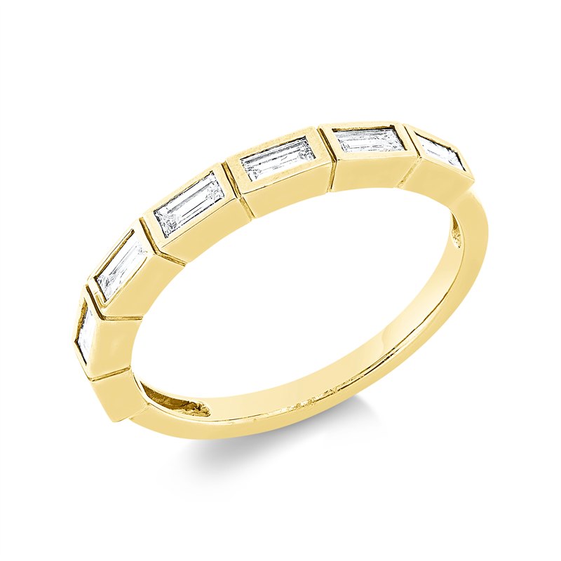 Ring 18 kt GG, 7 Bag. 0,43 ct, TW-si