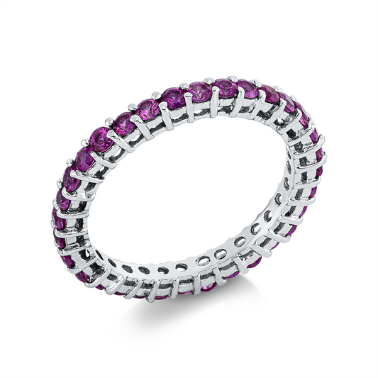 Ring 18 kt WG, 33 Rubine 1,17 ct rot
