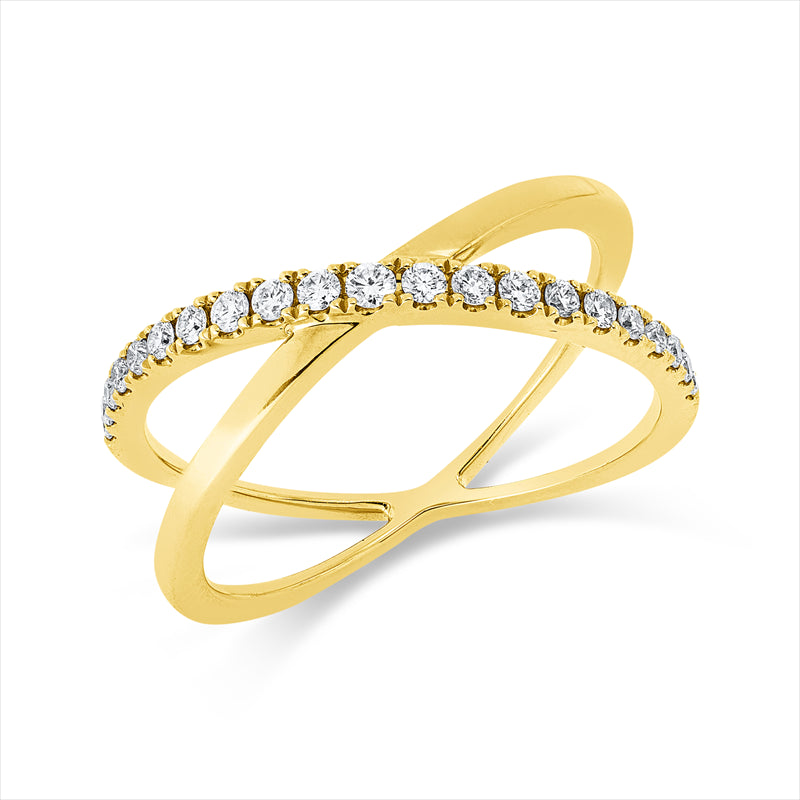 Ring 18 kt GG, 21 Brill. 0,22 ct, TW-si