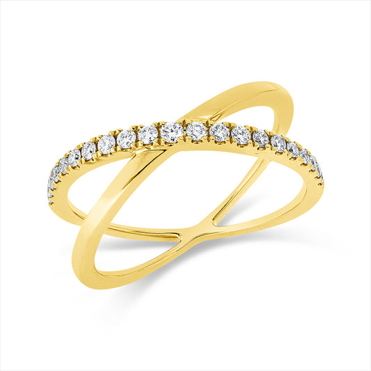 Ring 18 kt GG, 21 Brill. 0,22 ct, TW-si