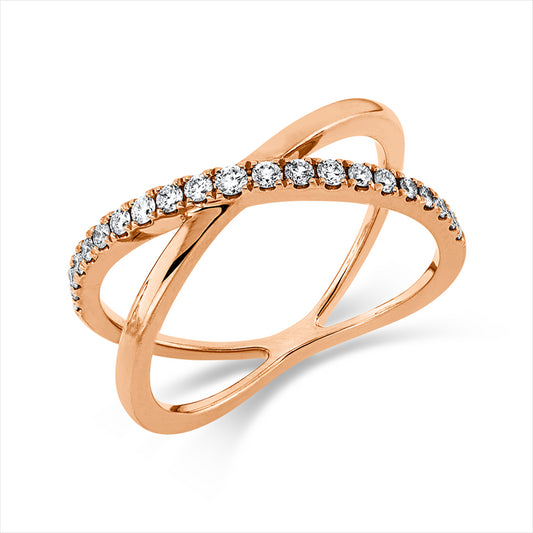 Ring 18 kt RG, 21 Brill. 0,22 ct, TW-si