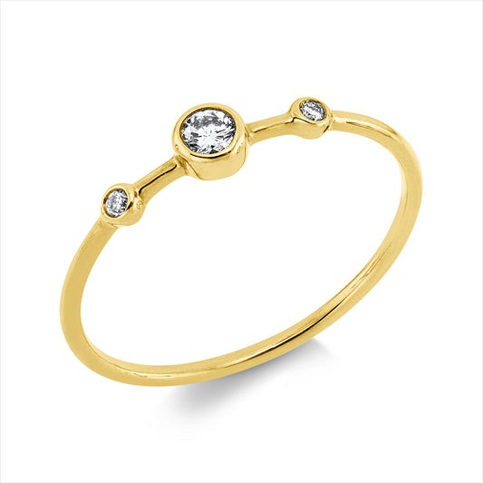 Ring 18 kt GG, 3 Brill. 0,09 ct, K-si