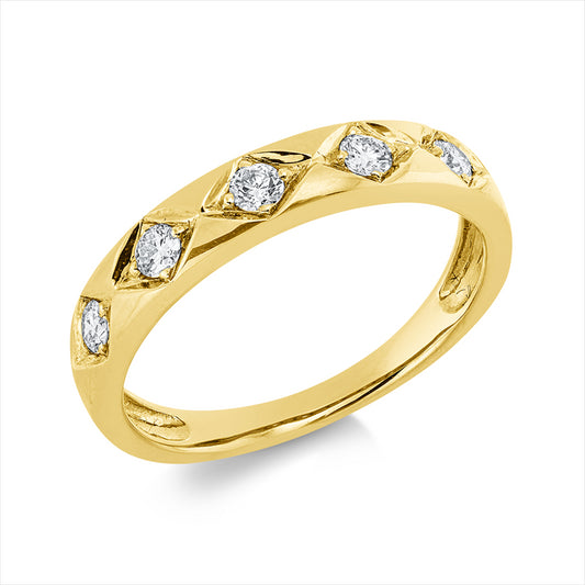 Ring 18 kt GG, 5 Brill. 0,25 ct, TW-si