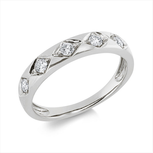 Ring 18 kt WG, 5 Brill. 0,25 ct, TW-si