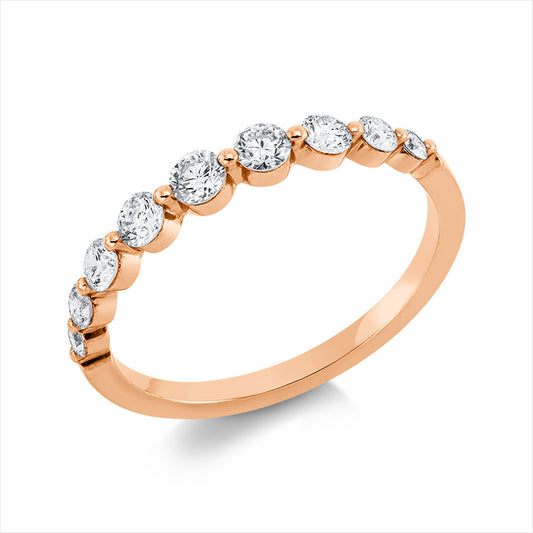 Ring 18 kt RG, 9 Brill. 0,48 ct, I-si